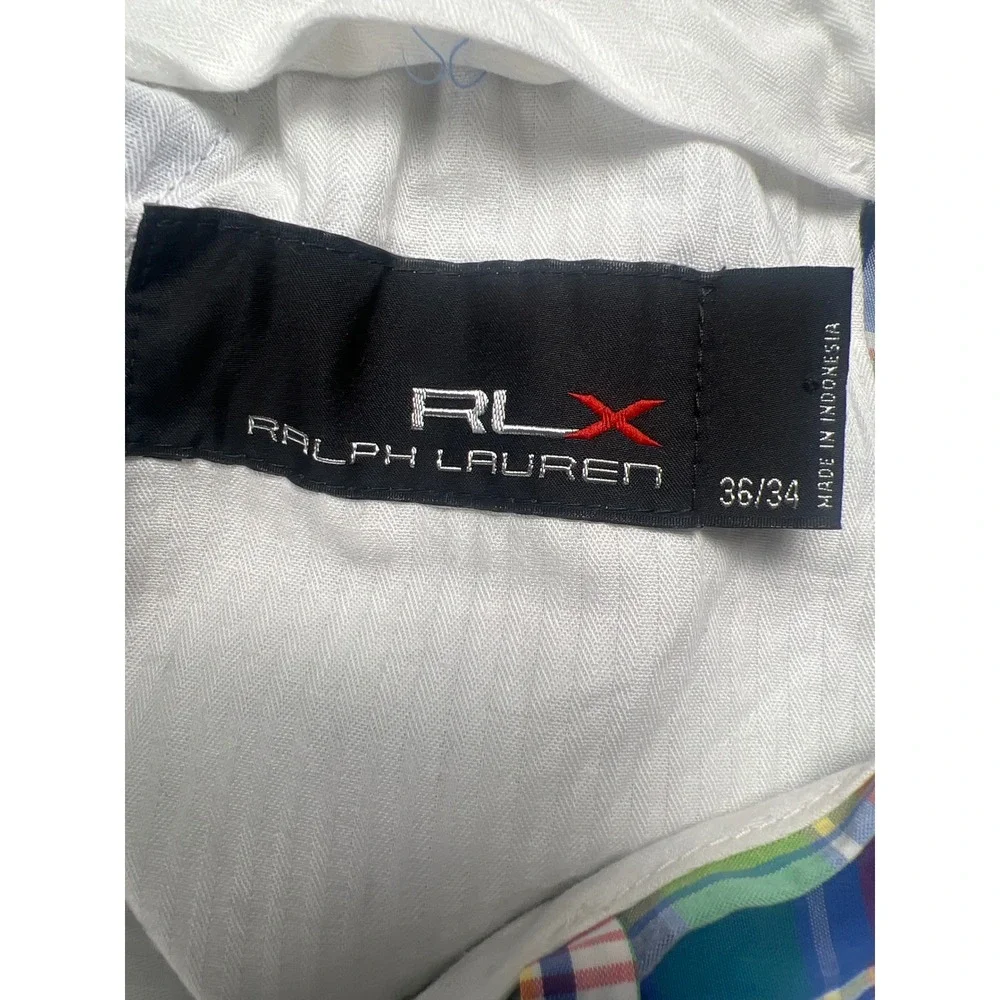 RLX Ralph Lauren Mens Blue Green Plaid Golf Pants Trousers 36x34 Cotton Blend